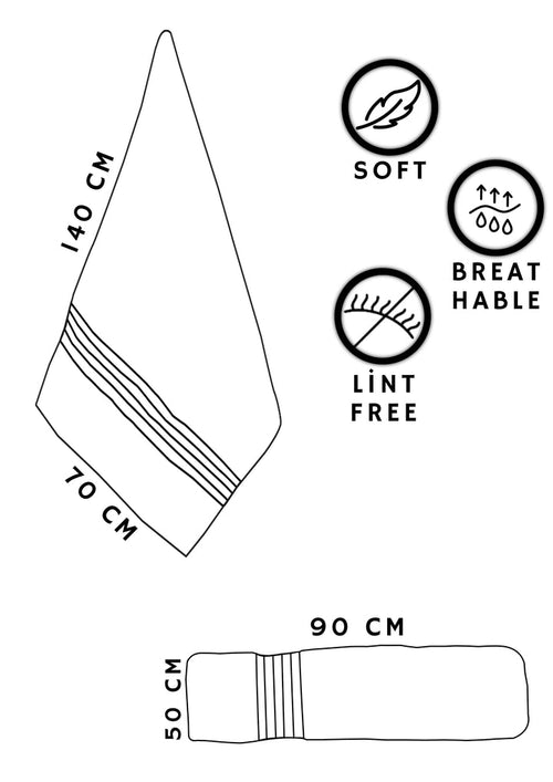 4'lü Sofia 70 x 140 cm Banyo Havlusu - %90 Pamuk