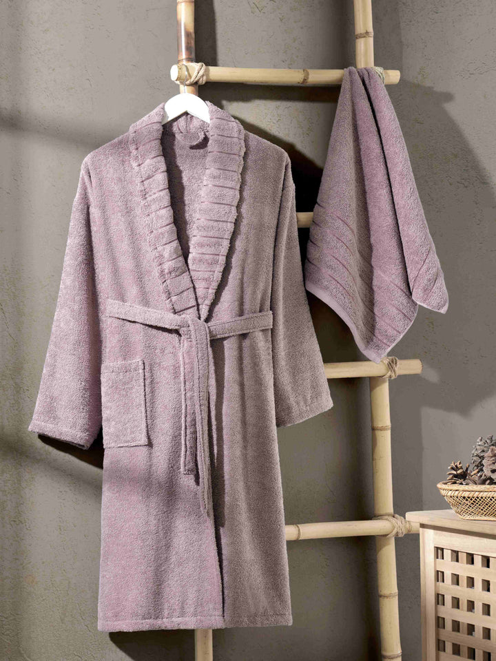 Gül kurusu Natalia Pamuklu Havlulu Bornoz