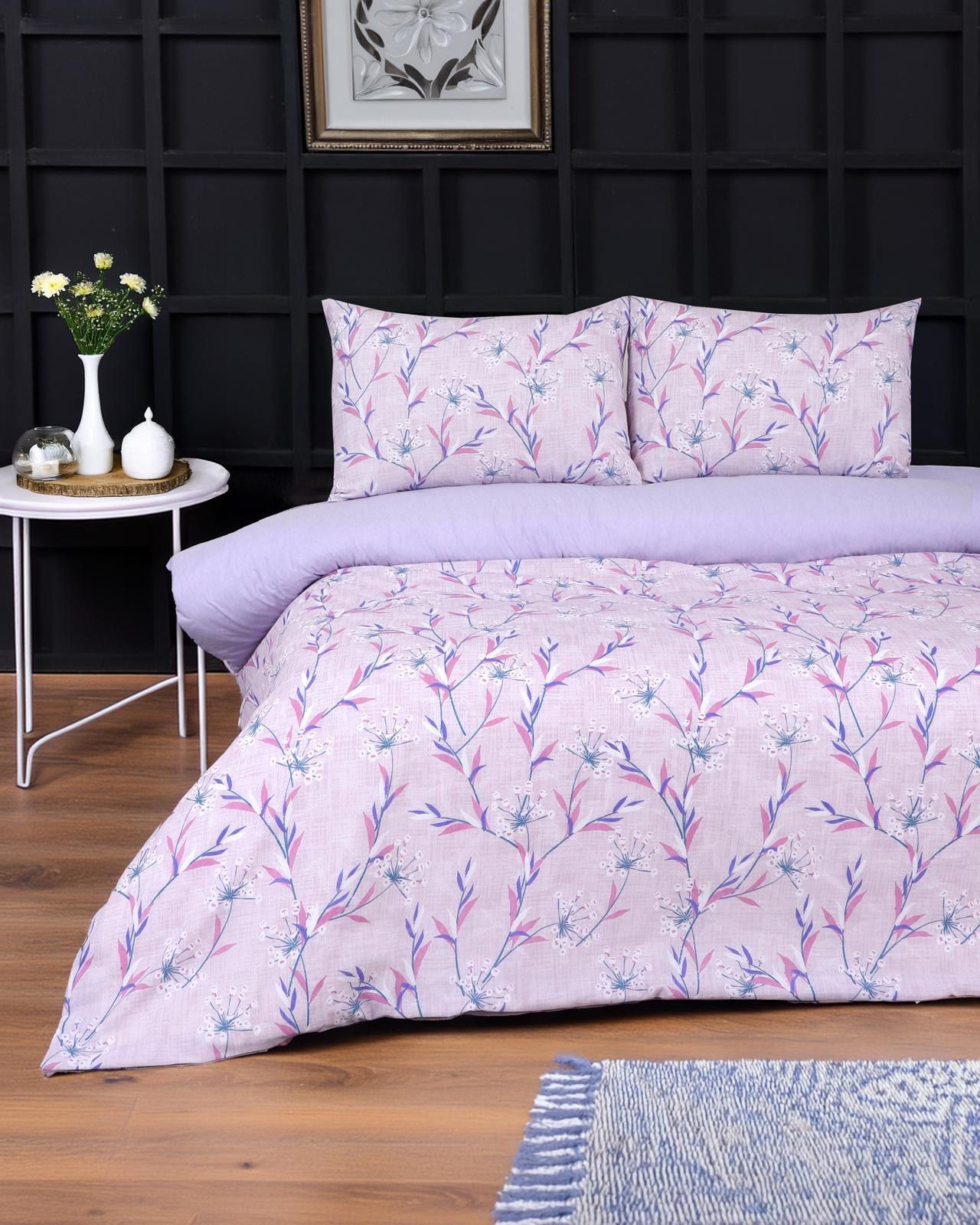 Pamuklu Lila Lavanta Nevresim Takımı