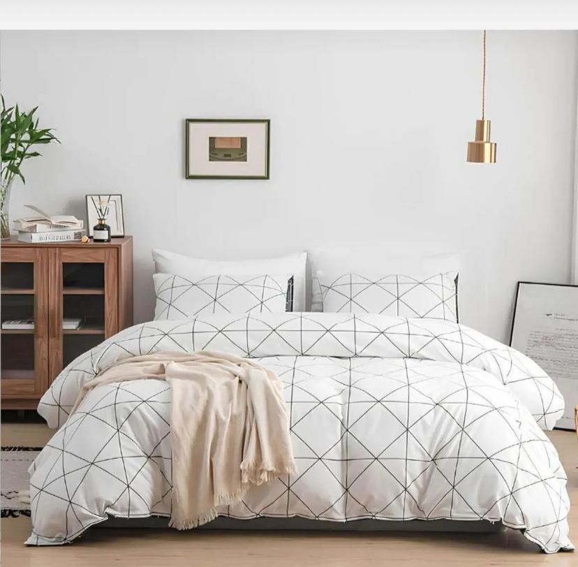 Pamuklu Beyaz Baklava Nevresim Takımı