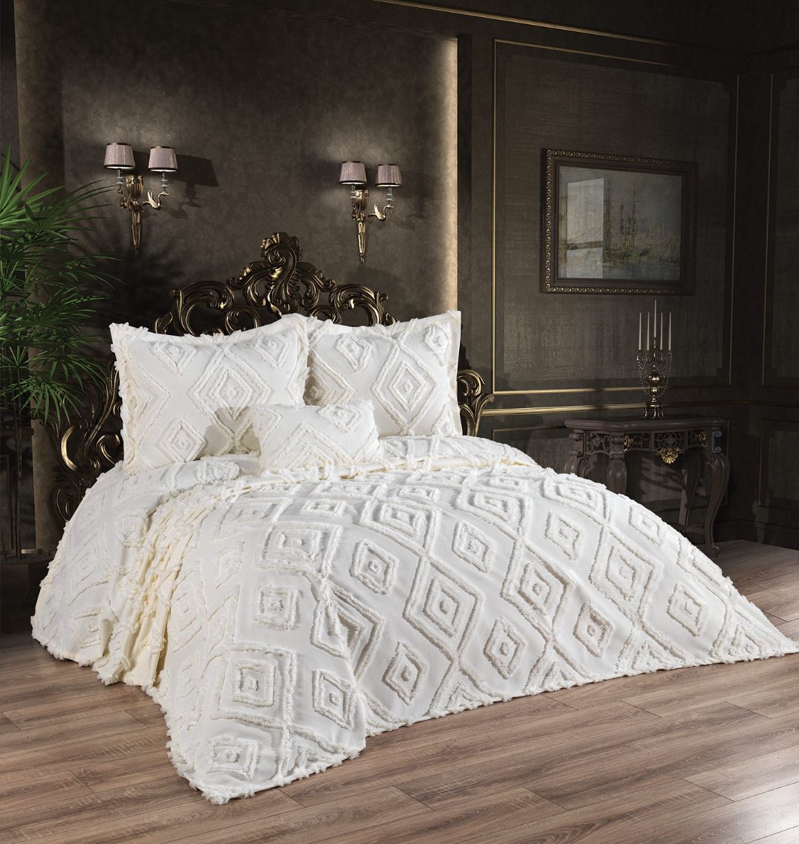 Annakarina 4 Parça Dolu Kırlentli Yatak Örtüsü LAMARK