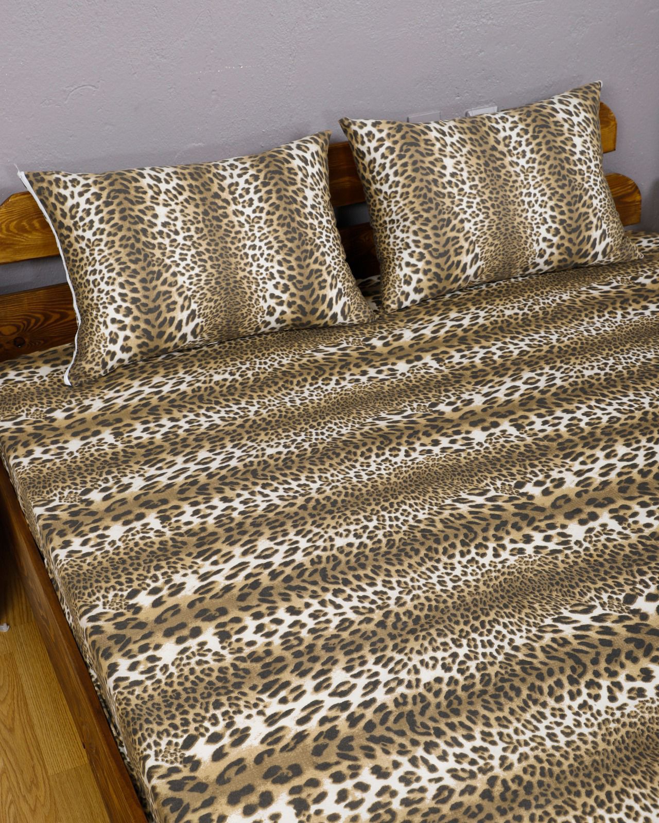 Rejenerik Kumaş Lastikli Çarşaf ve Yastık Kılıfı Seti – Trend Leopar