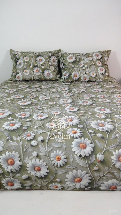 5D Summer Papatya Trend %100 Pamuk Nevresim Takımı