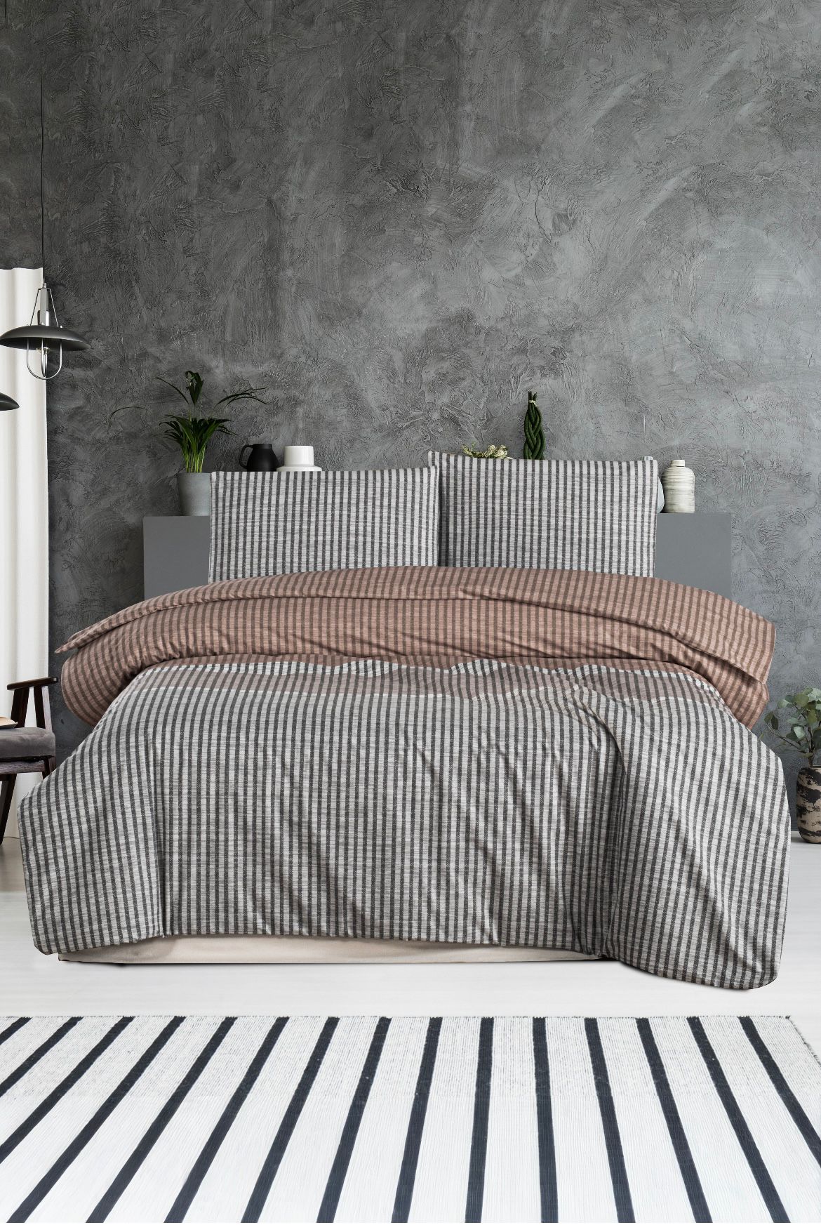 Coffe Desen %100 Pamuk Nevresim Takımı