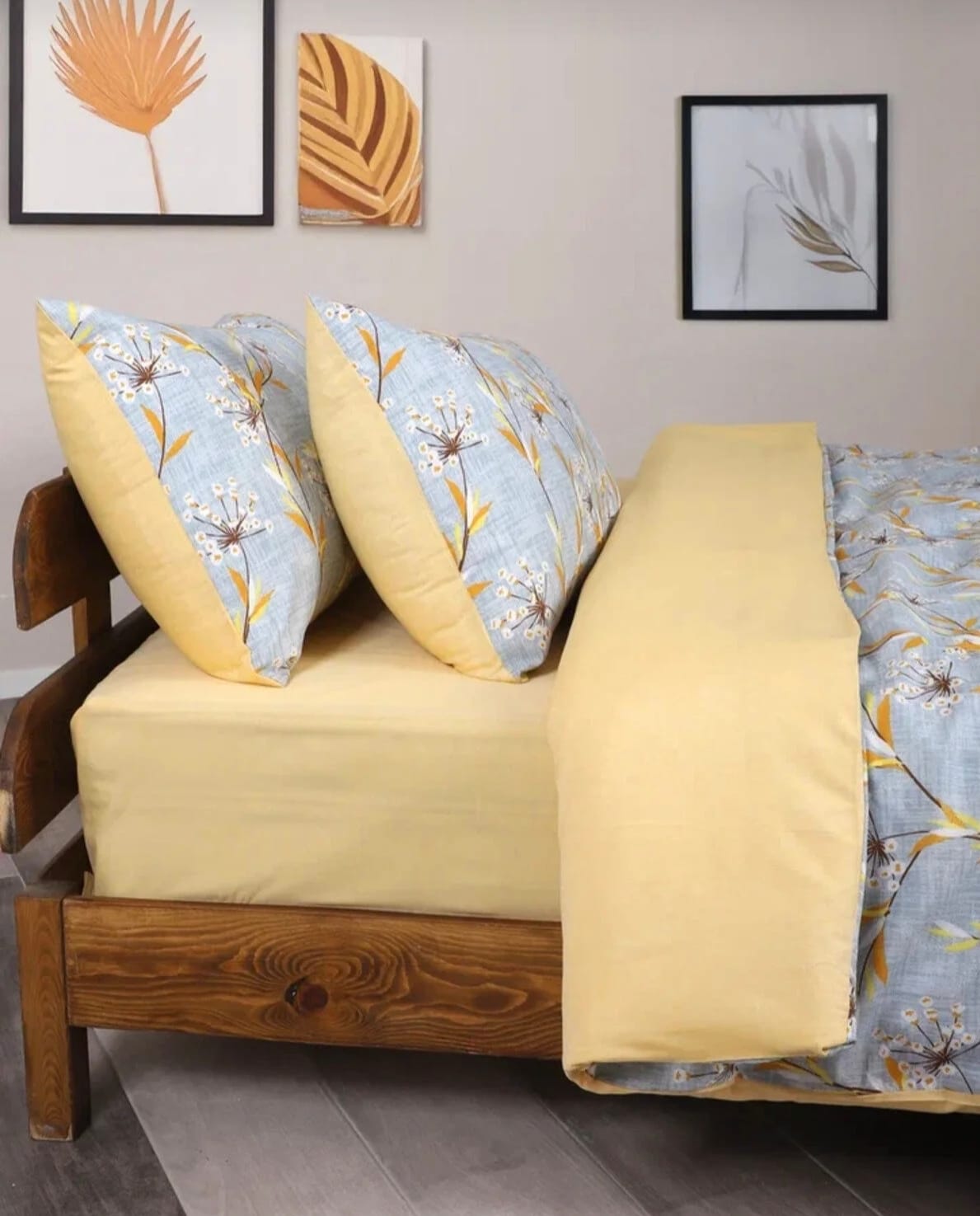 Pamuklu Sarı Lavanta Nevresim Takımı