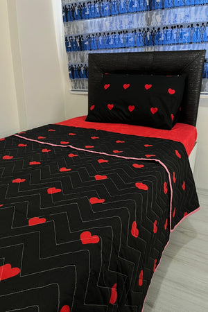 Tek Kişilik Kapitone Çok Amaçlı Kalp – Siyah Pike